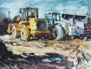 Yellow Digger, watercolor on paper, 63 x 48 cm, 2015