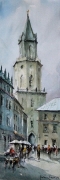 Wieża Trynitarska w Lublinie akwarela 25x65 cm