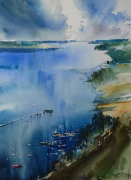 Wisła pod Płockiem, 48x33cm,2016