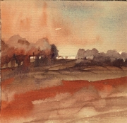 Pejzaż horyzontalny - akw. miniatura 7x7