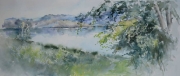 Jezioro w Górznie akwarela 25x56